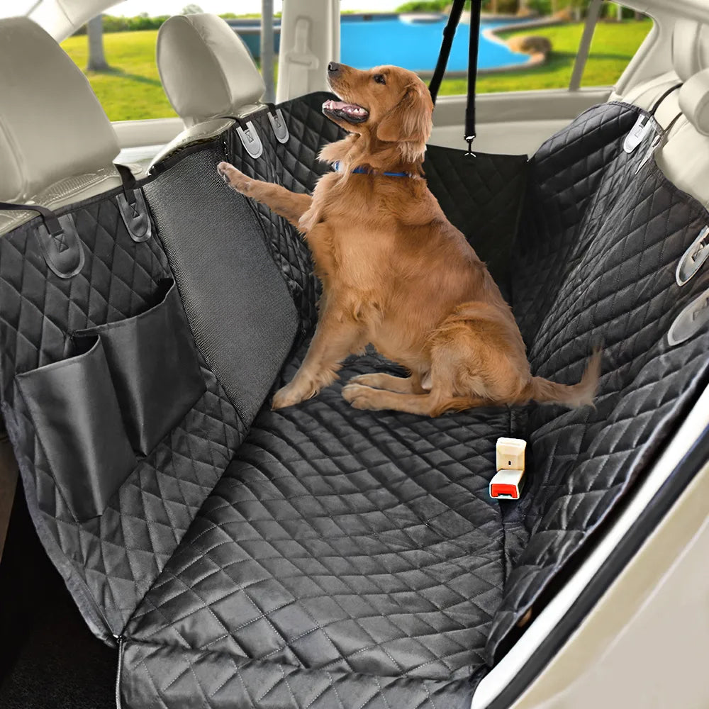 Premium Dog Rear Car Seat Cover +Free Seat Belt Strap