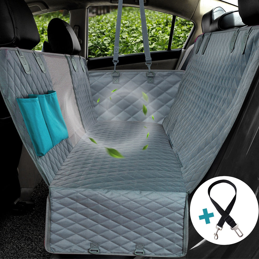 Premium Dog Rear Car Seat Cover +Free Seat Belt Strap