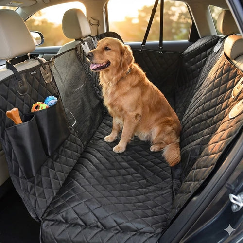 Premium Dog Rear Car Seat Cover +Free Seat Belt Strap